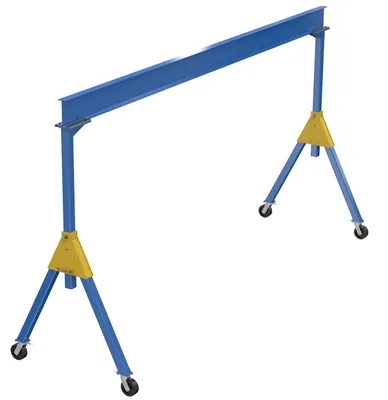 Vestil Steel Knockdown Fixed Gantry Crane with Phenolic Casters 20 Ft. 4000 Lb. Capacity Blue