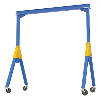 Vestil Steel Knockdown Fixed Gantry Crane with Total Locking Glass Filled Nylon Casters 20 Ft. 4000 Lb. Capacity Blue