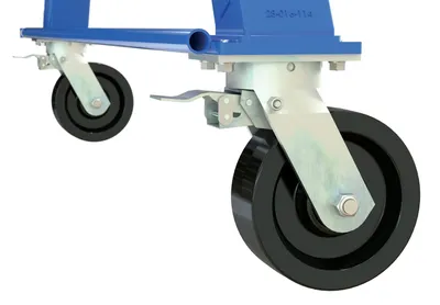 Vestil FHSN-6-20-TLC fixed height steel gantry cranes with total locking casters - knockdown shown from an alternate angle