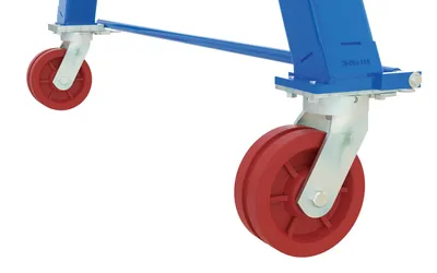 Vestil FHSN-6-20-VG fixed height steel gantry cranes with v-groove casters- knockdown shown from an alternate angle