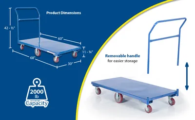 Vestil FLAT-C flat bed cart feature highlights