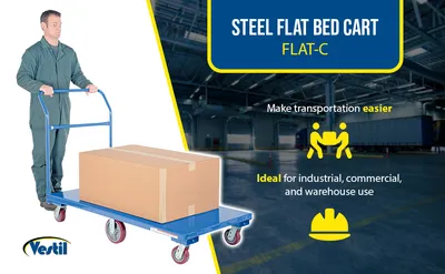 Vestil FLAT-C flat bed cart feature highlights
