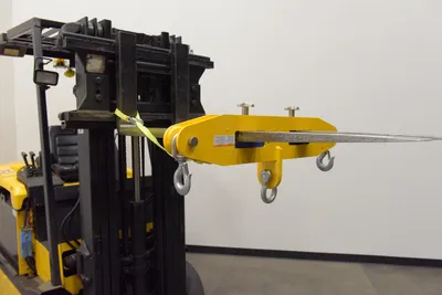 Vestil FLB-D-10 forklift lifting beam shown from an alternate angle
