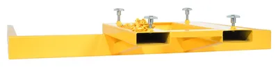 Vestil FLDM-2-72 fork mounted front load dumpster mover shown from an alternate angle