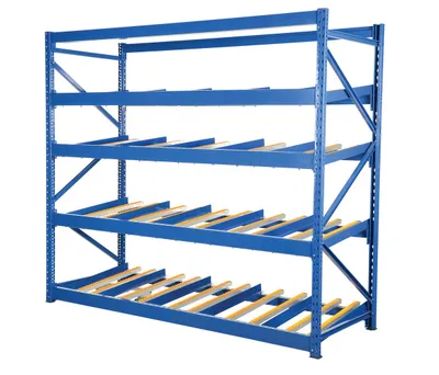 Vestil FLOW-3-4 carton flow rack shown from an alternate angle