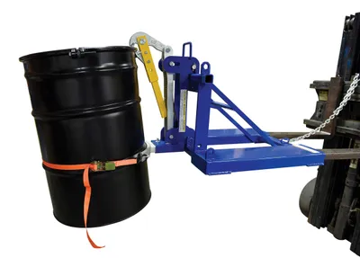 Vestil FMDL-1 automatic eagle beak drum lifter shown from an alternate angle