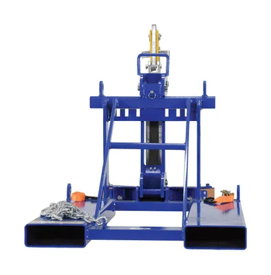 Vestil FMDL-1-LDS-B1 automatic eagle beak drum lifter shown from an alternate angle