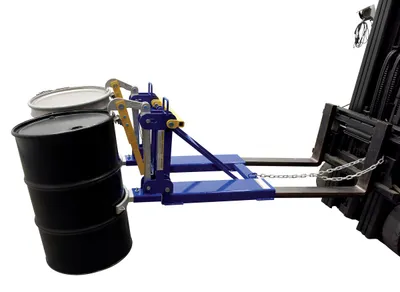 Vestil FMDL-2 automatic eagle beak drum lifter shown from an alternate angle