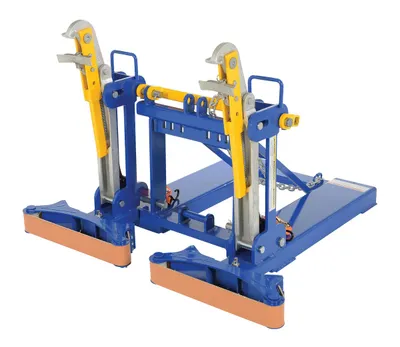 Vestil FMDL-2-LDS-B1 automatic eagle beak drum lifter shown from an alternate angle