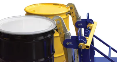 Vestil FMDL-2-LDS-B1 automatic eagle beak drum lifter shown from an alternate angle