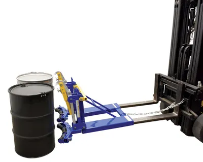 Vestil FMDL-2-LDS-R3 automatic eagle beak drum lifter shown from an alternate angle