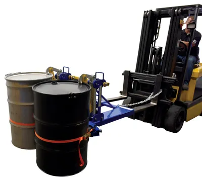 Vestil FMDL-2-LDS-R3 automatic eagle beak drum lifter shown from an alternate angle