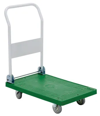 Vestil FPT-1830 plastic platform trucks with fold down handle