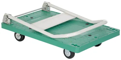 Vestil FPT-2133 plastic platform trucks with fold down handle