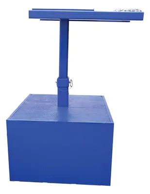Vestil FWBC-4242-4-BC fork mounted trash bin compactor shown from an alternate angle