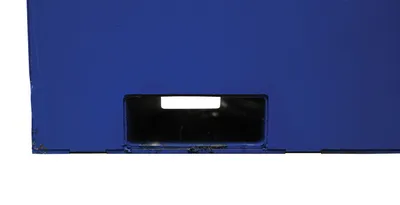 Vestil FWBC-4242-4-BC fork mounted trash bin compactor shown from an alternate angle