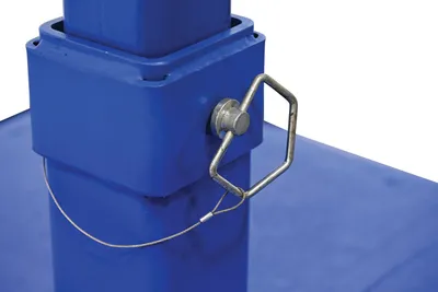 Vestil FWBC-4242-4-BC fork mounted trash bin compactor shown from an alternate angle