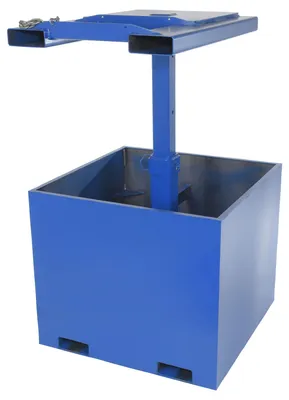 Vestil FWBC-4242-4 fork mounted trash bin compactor shown from an alternate angle