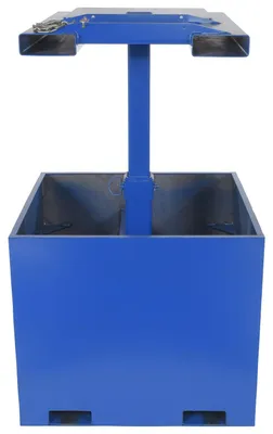 Vestil FWBC-4242-4 fork mounted trash bin compactor shown from an alternate angle