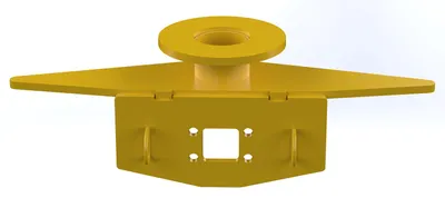 Vestil FWTS-3-4000 fork truck bases with optional tow balls & pintle hook shown from an alternate angle