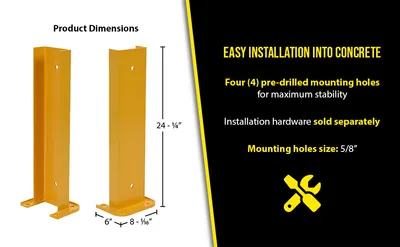 Vestil G6-24 structural rack guard feature highlights