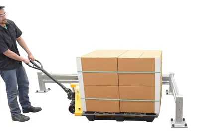 Vestil GR-F2R-BO-3-HDG structural guard rails (drop-in and bolt-on style) shown from an alternate angle