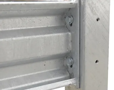Vestil GR-F2R-BO-4-HDG structural guard rails (drop-in and bolt-on style) shown from an alternate angle