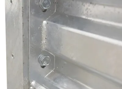 Vestil GR-F2R-BO-6-HDG structural guard rails (drop-in and bolt-on style) shown from an alternate angle