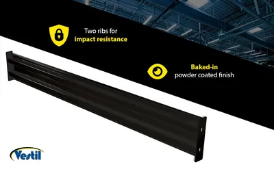 Vestil GR-F2R-BO-9-BK structural guard rails (drop-in and bolt-on style) feature highlights