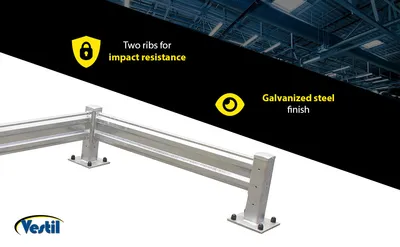 Vestil GR-F2R-BO-9-HDG structural guard rails (drop-in and bolt-on style) feature highlights