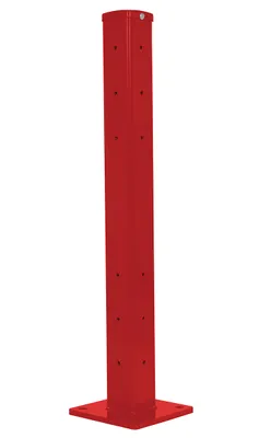Vestil Steel Rigid Tube Post Bolt On Style 42 In. For 2 Ribbed Guard Rails Red