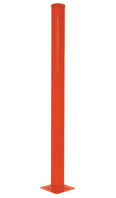 Vestil Steel Rigid Tube Post Bolt On Style 72 In. For 2 Ribbed Guard Rails Orange
