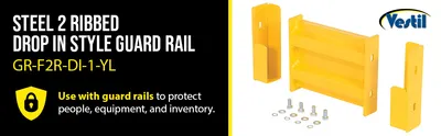 Vestil GR-F2R-DI-1-YL structural guard rails (drop-in and bolt-on style) feature highlights
