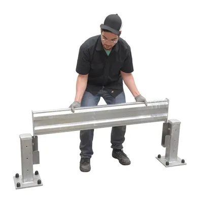 Vestil GR-F2R-DI-3-HDG structural guard rails (drop-in and bolt-on style) shown from an alternate angle