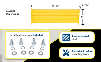 Vestil GR-F2R-DI-3-YL structural guard rails (drop-in and bolt-on style) feature highlights