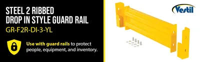 Vestil GR-F2R-DI-3-YL structural guard rails (drop-in and bolt-on style) feature highlights
