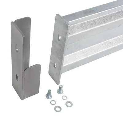 Vestil GR-F2R-DI-4-HDG structural guard rails (drop-in and bolt-on style) shown from an alternate angle