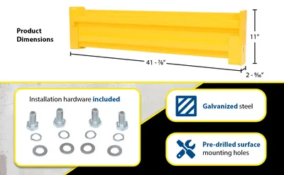 Vestil GR-F2R-DI-4-YL structural guard rails (drop-in and bolt-on style) feature highlights