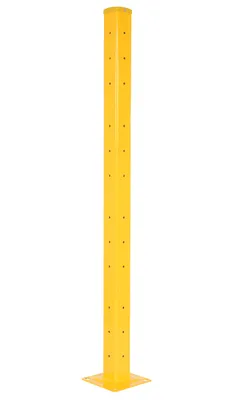 Vestil Steel Rigid Tube Post Drop In Style 72 In. For 2 Ribbed Drop In Style Guard Rails Yellow