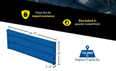 Vestil GR-F3R-BO-3-BU structural guard rails (drop-in and bolt-on style) feature highlights