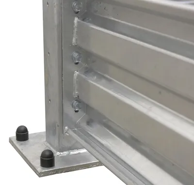 Vestil GR-F3R-BO-9-HDG structural guard rails (drop-in and bolt-on style) shown from an alternate angle