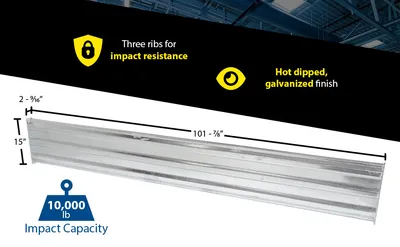 Vestil GR-F3R-BO-9-HDG structural guard rails (drop-in and bolt-on style) feature highlights