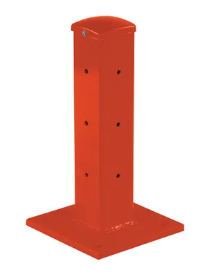 Vestil Steel Rigid Tube Post Bolt On Style 18 In. For 3 Ribbed Bolt On Style Guard Rails Orange