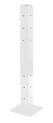 Vestil Steel Rigid Tube Post Bolt On Style 3-1/24 In. For 3 Ribbed Bolt On Style Guard Rails White