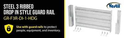 Vestil GR-F3R-DI-1-HDG structural guard rails (drop-in and bolt-on style) feature highlights