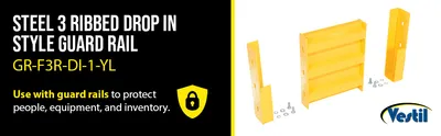 Vestil GR-F3R-DI-1-YL structural guard rails (drop-in and bolt-on style) feature highlights