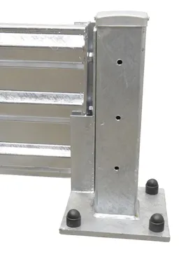 Vestil GR-F3R-DI-3-HDG structural guard rails (drop-in and bolt-on style) shown from an alternate angle