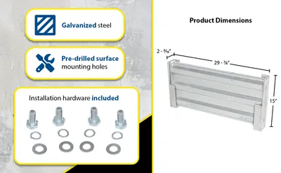 Vestil GR-F3R-DI-3-HDG structural guard rails (drop-in and bolt-on style) feature highlights