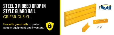 Vestil GR-F3R-DI-5-YL structural guard rails (drop-in and bolt-on style) feature highlights