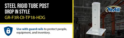 Vestil GR-F3R-DI-TP18-HDG structural guard rails (drop-in and bolt-on style) feature highlights